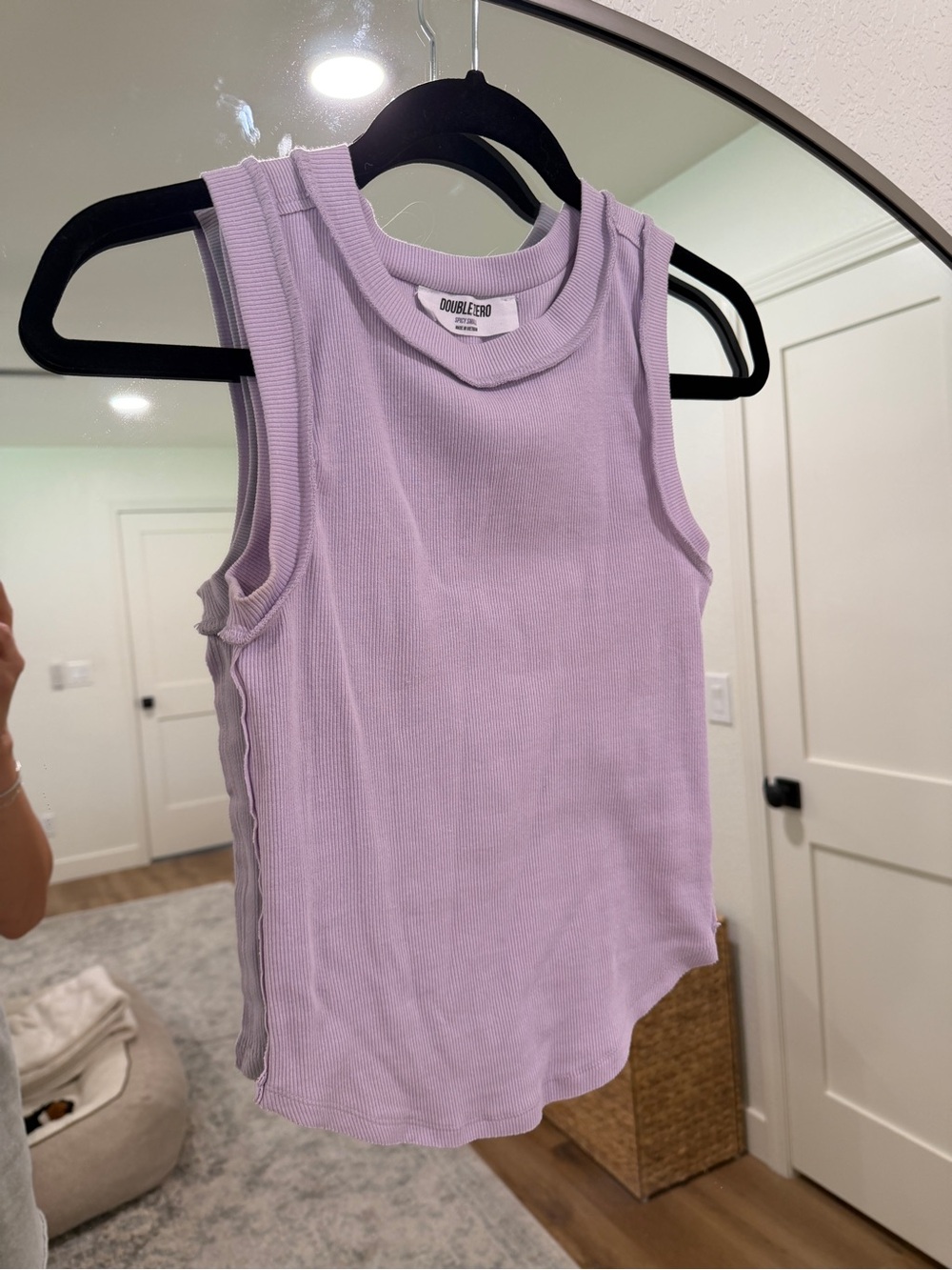 Double Zero Lilac Ribbed Tank Top - Picture 2 of 5